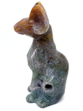 Moss Agate Sphynx Cat #61 - 9.5cm