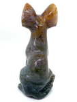 Moss Agate Sphynx Cat #61 - 9.5cm