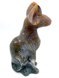 Moss Agate Sphynx Cat #61 - 9.5cm