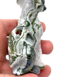 Moss Agate Sphynx Cat #62 - 9.7cm