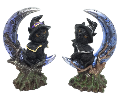 Witchy Cat on Mystical Moon - 11cm