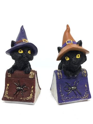 Witchy Cat on Book of Spells - 12cm