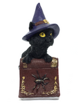 Witchy Cat on Book of Spells - 12cm