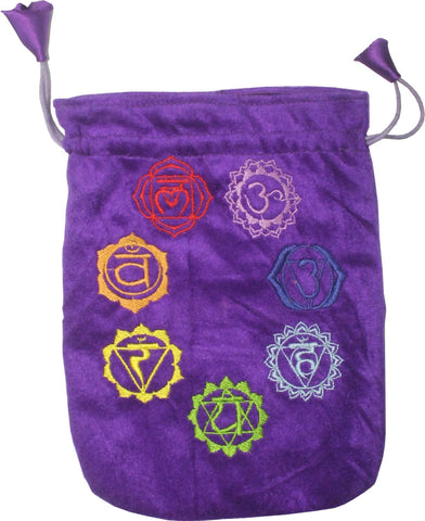 7 Chakra Purple Velvet Bag
