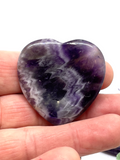 Chevron Amethyst Heart Worry Stone