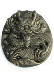 Obsidian Gold Sheen Chinese Dragon Pendant