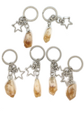 Citrine Rough Point with Star Key Chain