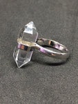 Clear Quartz Sterling Silver Ring - Size 6