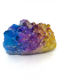 Blue, Yellow, Purple Aura Quartz Cluster #34