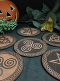 Set of 6 Witchy Coasters / Celtic Wicca Pagan Tiles - Jarrah