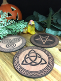 Set of 6 Witchy Coasters / Celtic Wicca Pagan Tiles - Jarrah