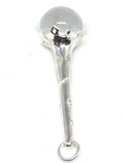 Crystal Ball & Wand Pendant 925 Sterling Silver