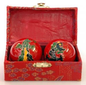 Chinese Baoding Balls 40mm - Red Dragon & Phoenix