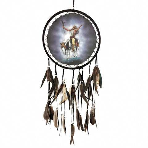 Shaman on Horse Dream Catcher - 30cm