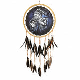 Shaman with Wolves Dream Catcher - 30cm