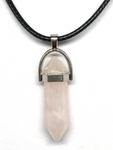 Double Terminated Pendant with Silver Collar 40mm