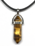 Double Terminated Pendant with Silver Collar 40mm