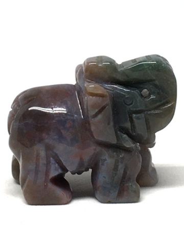 Moss Agate Elephant #213