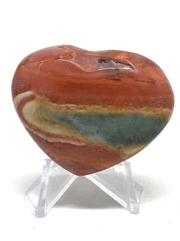 Polychrome Jasper Heart # 98- 4cm