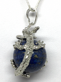 Lapis Lazuli Dragon Pendant - Non Silver