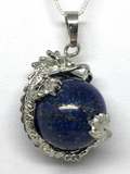 Lapis Lazuli Dragon Pendant - Non Silver