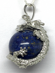 Lapis Lazuli Dragon Pendant - Non Silver