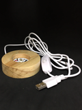 Wooden Light Stand with USB Cable