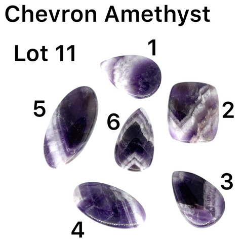 Chevron Amethyst Cabochons - Lot #11