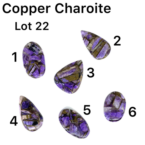 Copper Charoite Cabochons - Lot #22