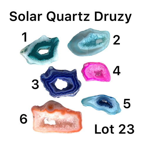 Solar Quartz Druzy Dyed Cabochons - Lot #23