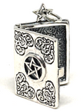 Master Grimoire Book of Shadows Pentagram Locket Pendant 925 Sterling Silver