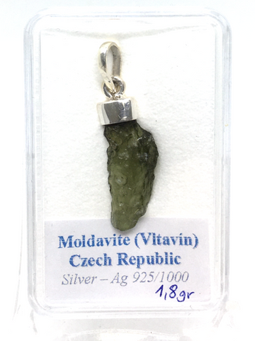 Moldavite Sterling Silver Pendant #20