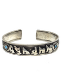 Om Mani Padme Hum White Metal Bracelet