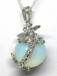 Opalite Dragon Pendant - Non Silver