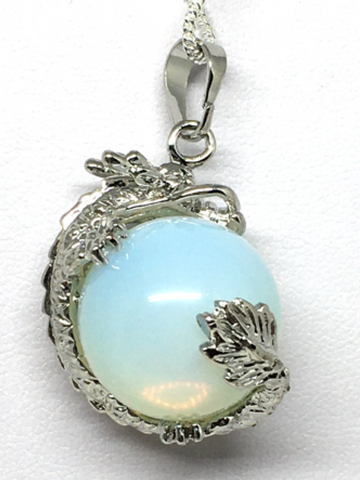 Opalite Dragon Pendant - Non Silver