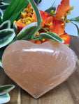 Peach Selenite Heart # 92 - 7cm