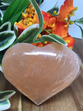 Peach Selenite Heart # 92 - 7cm