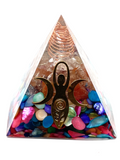 Mother of Pearl (coloured) with Goddess Resin Pyramid
