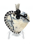 Tree Agate Heart Wrapped Pendant #84