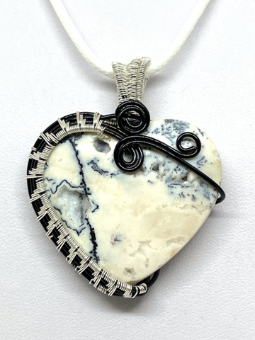 Tree Agate Heart Wrapped Pendant #84