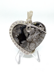 Coral Fossil Heart Wrapped Pendant #86