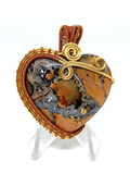 Maligano Jasper Heart Wrapped Pendant #87