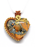 Maligano Jasper Heart Wrapped Pendant #87