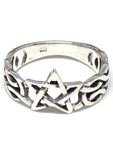 Pentagram Sterling Silver Celtic Ring