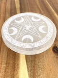 Selenite Pentagram Charging Plate - 10cm