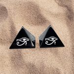 Black Obsidian 'Eye of Horus' Pyramid - 4cm