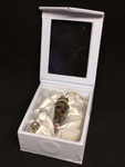 Rainbow Tourmaline Chips in Glass Teardrop Pendulum