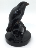 Black Obsidian Raven on Skulls #499