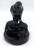 Black Obsidian Raven on Skulls #499