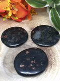 Obsidian Red Snowflake Polished Flat Stone
